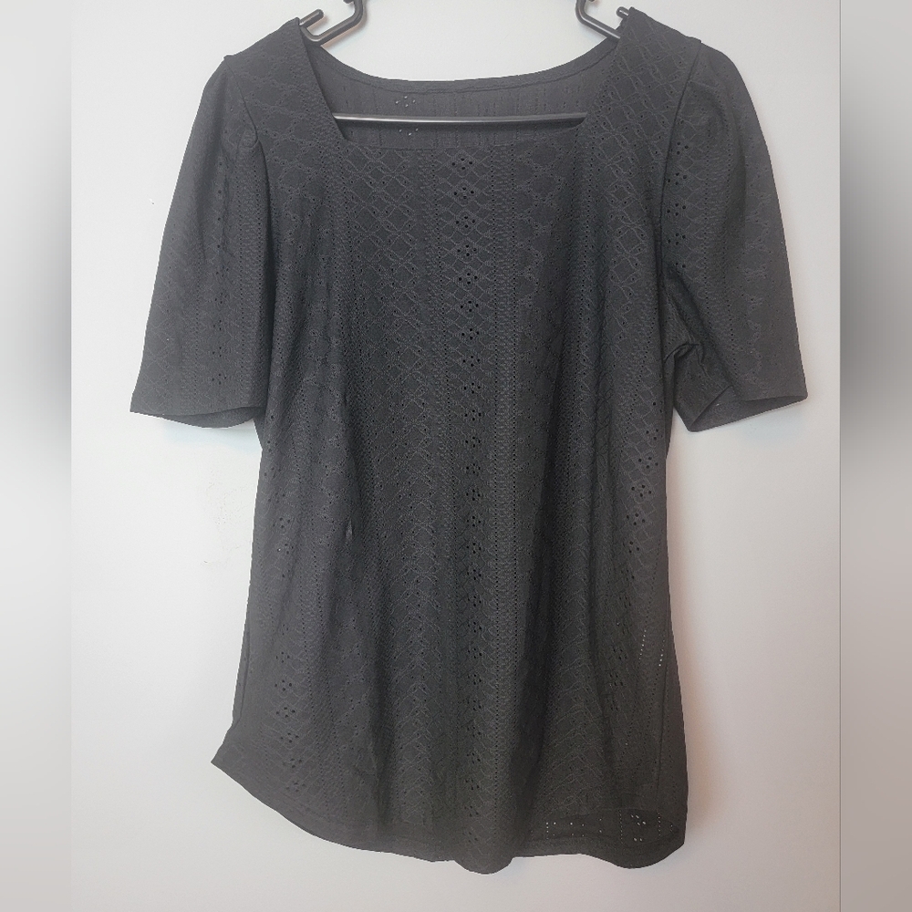 Lacy Black Women's Top